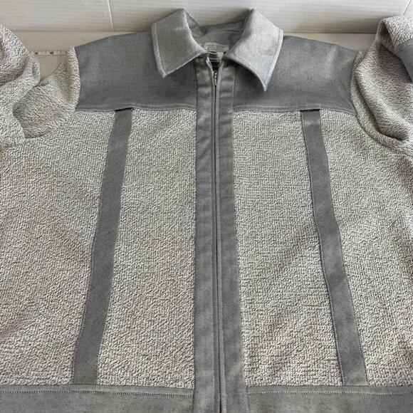 St. John Sport by Marie Gray Heathered Mixed Media Knit Jacket SIze Large - Picture 8 of 15